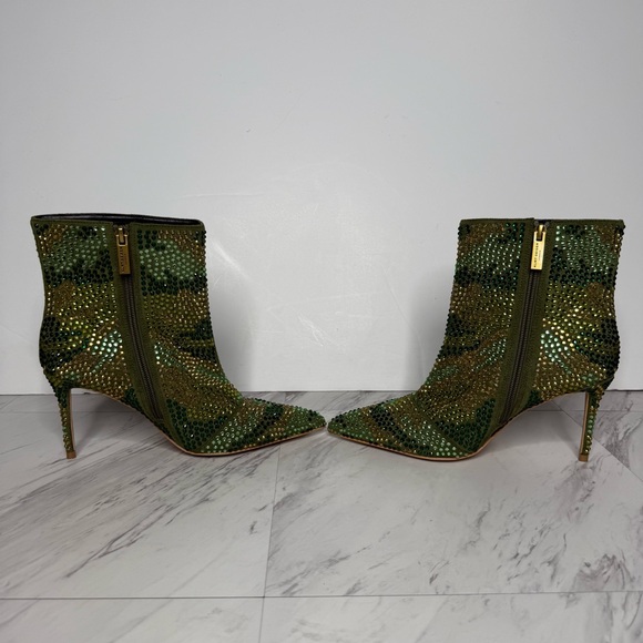 Kurt Geiger Belgravia Camo Rhinestone Pointy Toe Heeled Bootie 36.5 - Picture 5 of 15